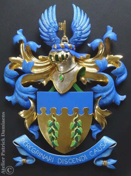 Familiewapen BOON met heraldisch kleuren, Beeldhouwwerk heraldiek
